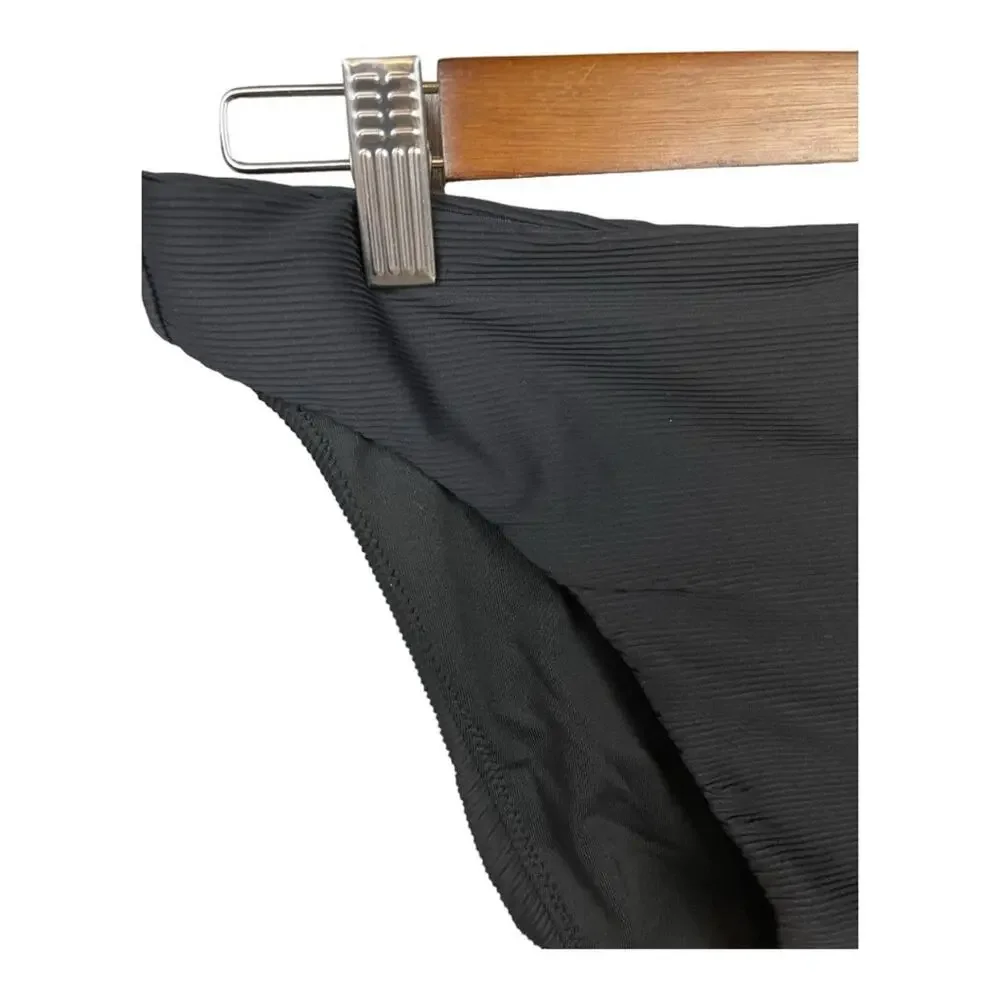 J.‎ Crew Ribbed High Rise Cheeky Bikini Bottom in Black Size Small NWT